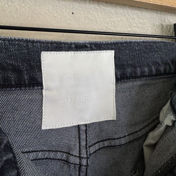 Mother Superior Jeans Womens 32 High Waisted Hiker Hover Washed Black Denim - Picture 5 of 15